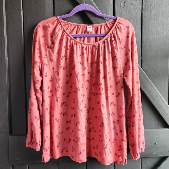 NWOT Knit Floral Print Peasant Top, M - Picture 1 of 4